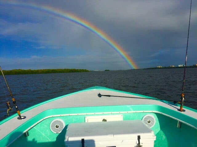 Rainbow over Pine Island Sound from the bow